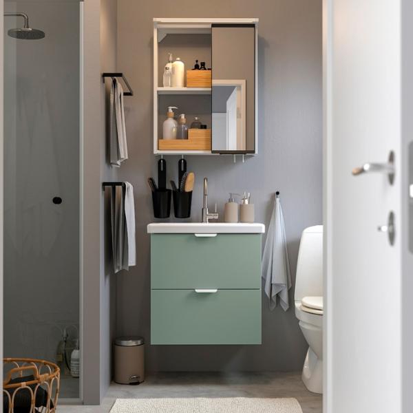 Seturi mobilă de baie Ikea Enhet/Tvallen/Glypen MDF / White photo 2