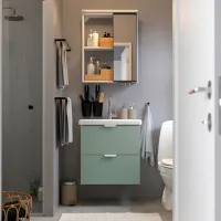 Наборы мебели для ванной комнаты Ikea Enhet/Tvallen/Glypen МДФ / White photo 2