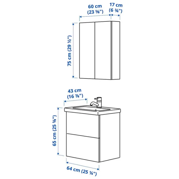 Наборы мебели для ванной комнаты Ikea Enhet/Tvallen/Glypen МДФ / White photo 6 Наборы мебели для ванной комнаты Ikea Enhet/Tvallen/Glypen МДФ / White photo 6