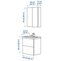 Наборы мебели для ванной комнаты Ikea Enhet/Tvallen/Glypen МДФ / White photo 6
