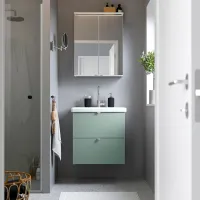 Наборы мебели для ванной комнаты Ikea Enhet/Tvallen/Glypen МДФ / White photo 8