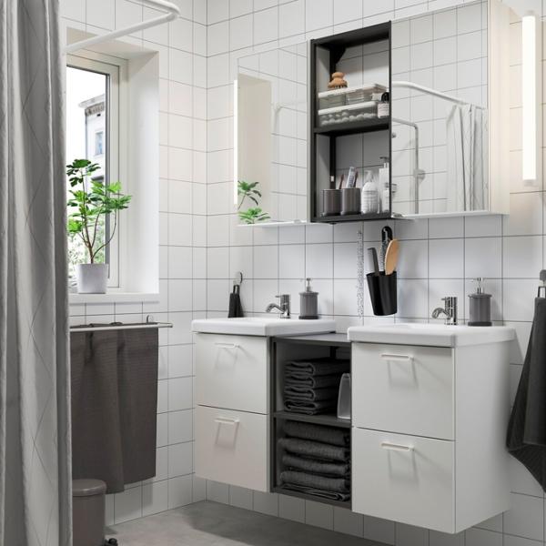 Наборы мебели для ванной комнаты Ikea Enhet/Tvallen/Pilkan МДФ / White photo 2 Наборы мебели для ванной комнаты Ikea Enhet/Tvallen/Pilkan МДФ / White photo 2