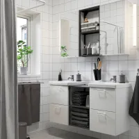 Seturi mobilă de baie Ikea Enhet/Tvallen/Pilkan MDF / White photo 2