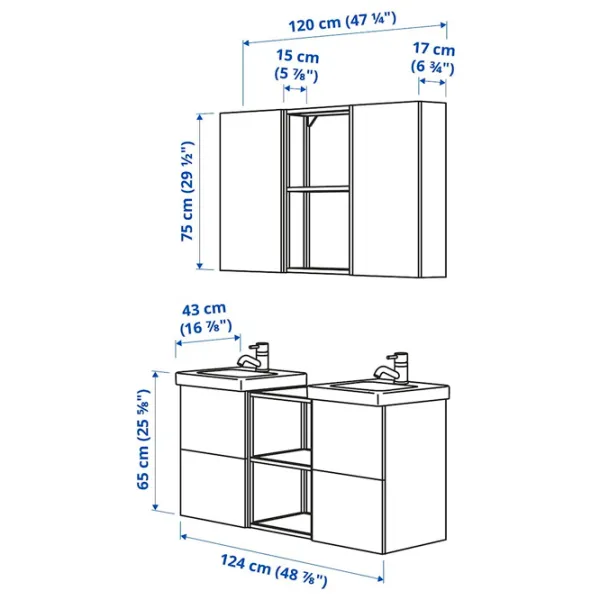 Наборы мебели для ванной комнаты Ikea Enhet/Tvallen/Pilkan МДФ / White photo 8 Наборы мебели для ванной комнаты Ikea Enhet/Tvallen/Pilkan МДФ / White photo 8