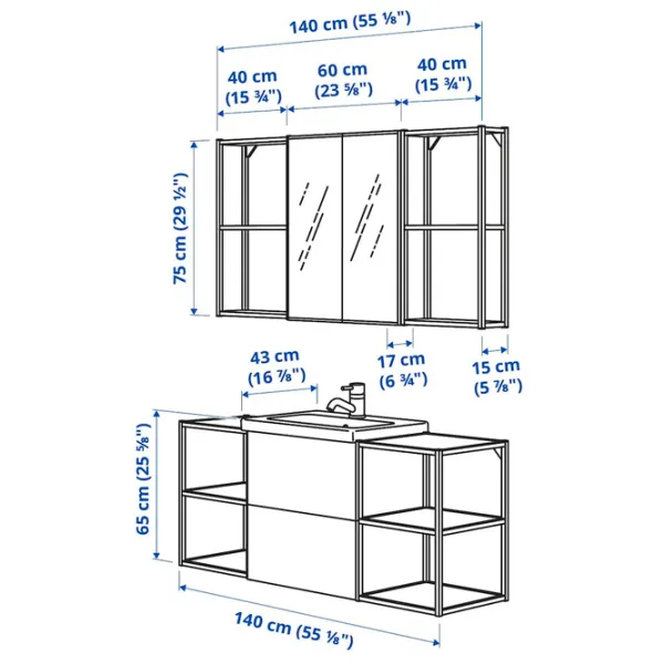 Наборы мебели для ванной комнаты Ikea Enhet/Tvallen/Pilkan МДФ / Antracit photo 7 Наборы мебели для ванной комнаты Ikea Enhet/Tvallen/Pilkan МДФ / Antracit photo 7