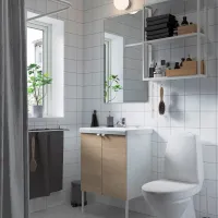 Seturi mobilă de baie Ikea Enhet/Tvallen/Pilkan MDF / White photo 2