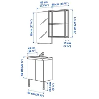 Seturi mobilă de baie Ikea Enhet/Tvallen/Pilkan MDF / White photo 7