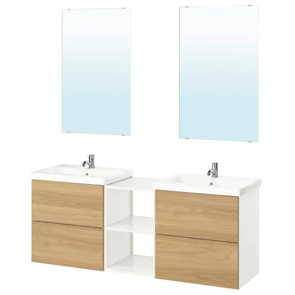 Наборы мебели для ванной комнаты Ikea Enhet/Tvallen/Pilkan МДФ / White photo 1