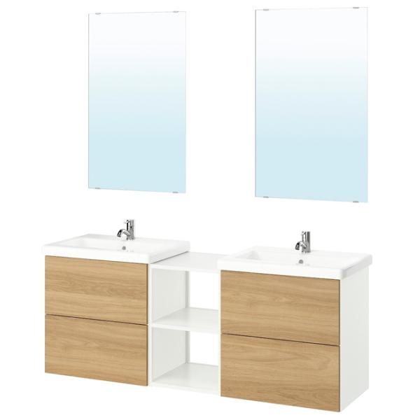 Наборы мебели для ванной комнаты Ikea Enhet/Tvallen/Pilkan МДФ / White photo 1
