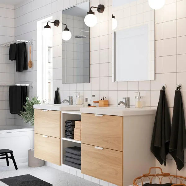 Наборы мебели для ванной комнаты Ikea Enhet/Tvallen/Pilkan МДФ / White photo 2