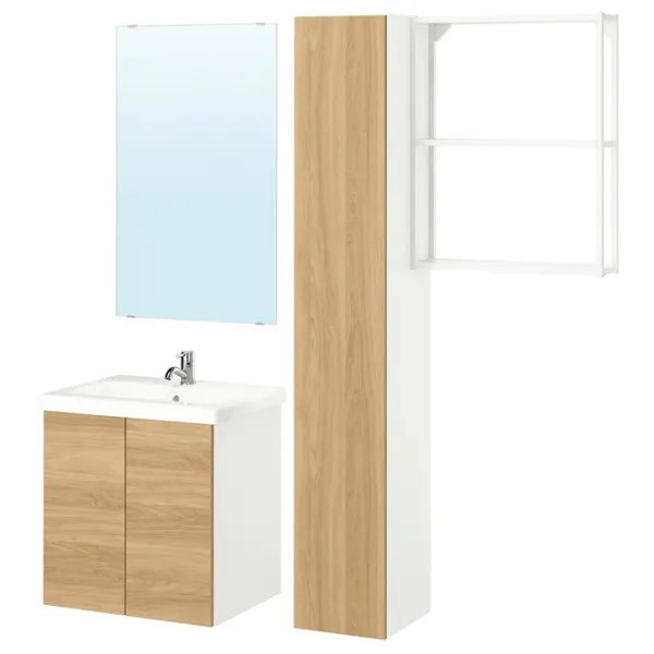 Seturi mobilă de baie Ikea Enhet/Tvallen/Lettan MDF / White photo 1