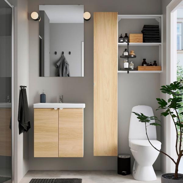 Seturi mobilă de baie Ikea Enhet/Tvallen/Lettan MDF / White photo 2