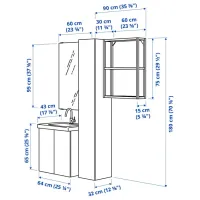 Seturi mobilă de baie Ikea Enhet/Tvallen/Lettan MDF / White photo 7