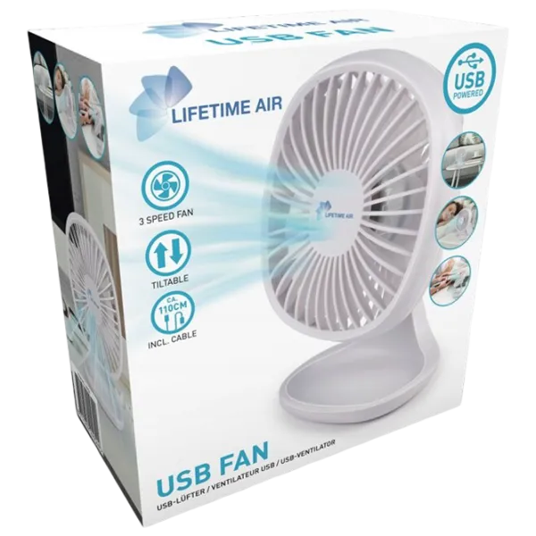 Ventilator Lifetime Air Mini 5 W / Portabil / White photo 6