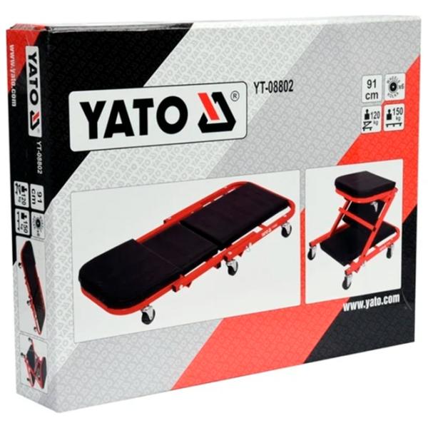 Лежак ремонтный Yato YT-08802 Черный / 150 кг photo 7