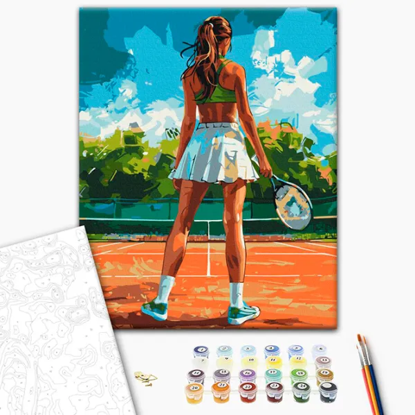 Pictură pe numere BrushMe Jucătoare de tenis BS54111FC 50 x 40 cm / Verticală photo 2 Pictură pe numere BrushMe Jucătoare de tenis BS54111FC 50 x 40 cm / Verticală photo 2