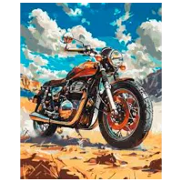 Pictură pe numere BrushMe Motocicletă retro BS54132 50 x 40 cm / Verticală