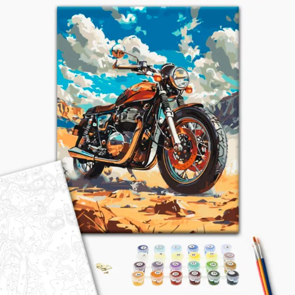 Pictură pe numere BrushMe Motocicletă retro BS54132 50 x 40 cm / Verticală photo 2 Pictură pe numere BrushMe Motocicletă retro BS54132 50 x 40 cm / Verticală photo 2