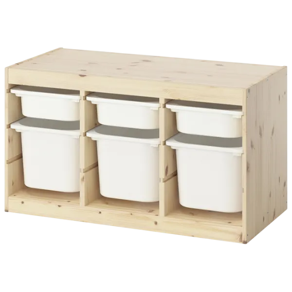 Стеллаж с контейнерами Ikea Trofast 6 52 x 93 x 44см cm / Массивная сосна / Дуб cонома photo 1
