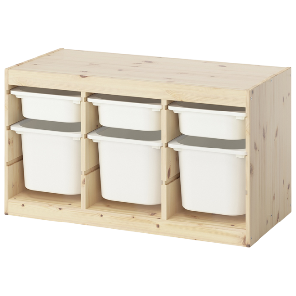 Стеллаж с контейнерами Ikea Trofast 6 52 x 93 x 44см cm / Массивная сосна / Дуб cонома photo 1