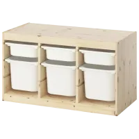 Стеллаж с контейнерами Ikea Trofast 6 52 x 93 x 44см cm / Массивная сосна / Дуб cонома