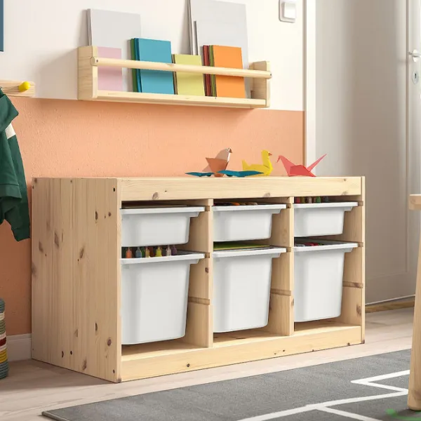 Стеллаж с контейнерами Ikea Trofast 6 52 x 93 x 44см cm / Массивная сосна / Дуб cонома photo 4