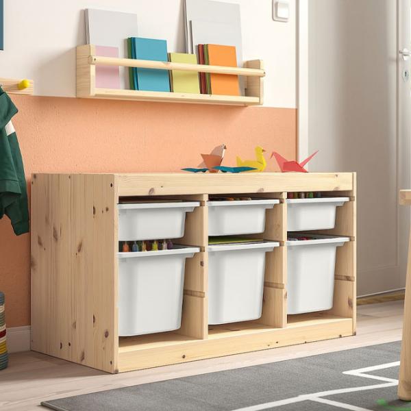 Стеллаж с контейнерами Ikea Trofast 6 52 x 93 x 44см cm / Массивная сосна / Дуб cонома photo 4