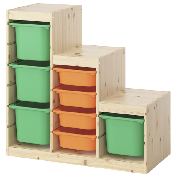 Стеллаж с контейнерами Ikea Trofast 8 91 x 94 x 44см cm / Массивная сосна / Дуб cонома photo 1