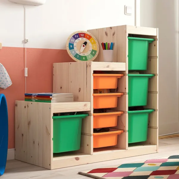 Стеллаж с контейнерами Ikea Trofast 8 91 x 94 x 44см cm / Массивная сосна / Дуб cонома photo 4