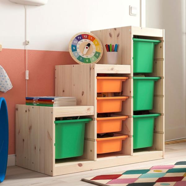 Стеллаж с контейнерами Ikea Trofast 8 91 x 94 x 44см cm / Массивная сосна / Дуб cонома photo 4