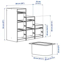 Etajeră cu containere Ikea Trofast 6 94 x 99 x 44 cm / PAL / White photo 5