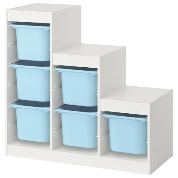 Стеллаж с контейнерами Ikea Trofast 6 94 x 99 x 44см cm / ЛДСП / White photo 1