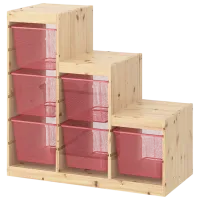 Стеллаж с контейнерами Ikea Trofast 6 91 x 94 x 44см cm / Массивная сосна / Дуб cонома