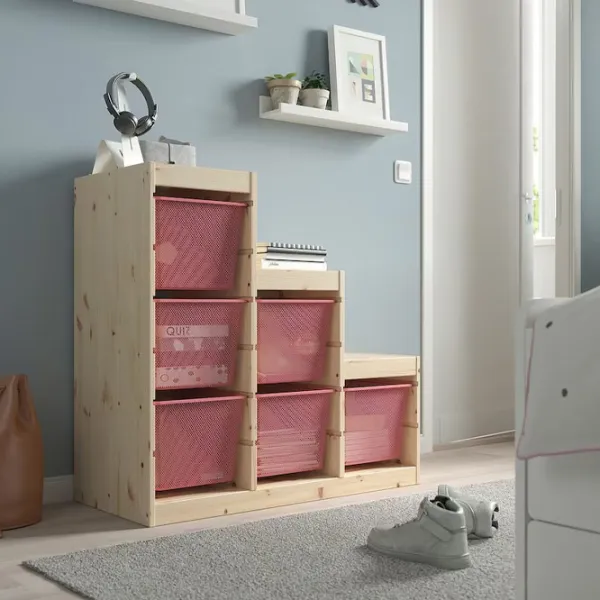 Стеллаж с контейнерами Ikea Trofast 6 91 x 94 x 44см cm / Массивная сосна / Дуб cонома photo 3