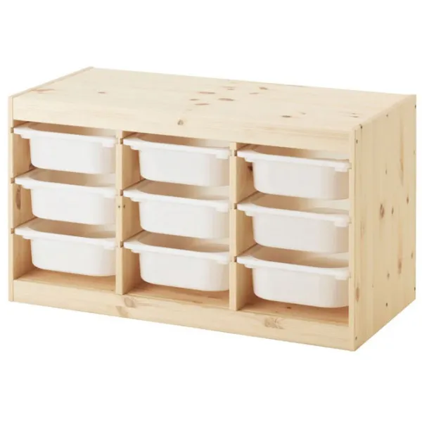 Стеллаж с контейнерами Ikea Trofast 9 52 x 93 x 44см cm / Массивная сосна / Дуб cонома photo 1