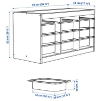 Etajeră cu containere Ikea Trofast 9 52 x 93 x 44 cm / Pin Masiv / Sonoma Oak photo 2