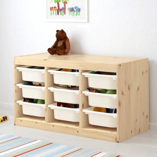 Стеллаж с контейнерами Ikea Trofast 9 52 x 93 x 44см cm / Массивная сосна / Дуб cонома photo 3