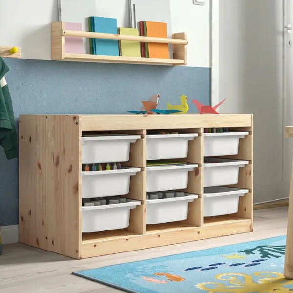 Стеллаж с контейнерами Ikea Trofast 9 52 x 93 x 44см cm / Массивная сосна / Дуб cонома photo 5