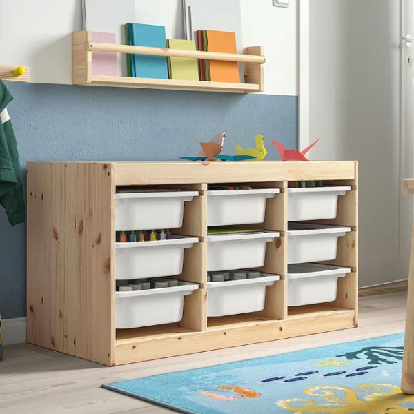 Стеллаж с контейнерами Ikea Trofast 9 52 x 93 x 44см cm / Массивная сосна / Дуб cонома photo 5