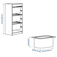 Стеллаж Ikea Trofast 3 91 x 44 x 30см cm / Массивная сосна / Дуб cонома photo 4