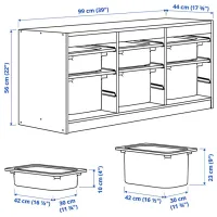 Стеллаж Ikea Trofast 6 56 x 99 x 44см cm / ЛДСП / White photo 2