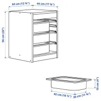 Стеллаж с контейнерами Ikea Trofast 3 56 x 34 x 44см cm / ЛДСП / White photo 4