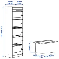 Etajeră Ikea Trofast 5 145 x 46 x 30 cm / PAL / White photo 2