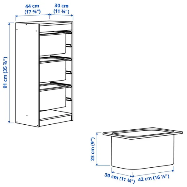 Etajeră Ikea Trofast 3 91 x 44 x 30 cm / Pin Masiv / Sonoma Oak photo 2