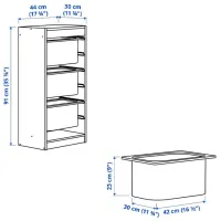 Стеллаж Ikea Trofast 3 91 x 44 x 30см cm / Массивная сосна / Дуб cонома photo 2