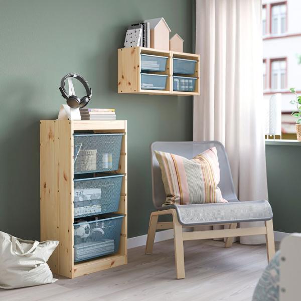 Etajeră Ikea Trofast 3 91 x 44 x 30 cm / Pin Masiv / Sonoma Oak photo 3