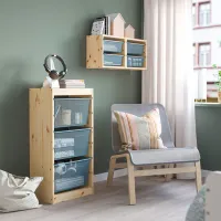 Стеллаж Ikea Trofast 3 91 x 44 x 30см cm / Массивная сосна / Дуб cонома photo 3