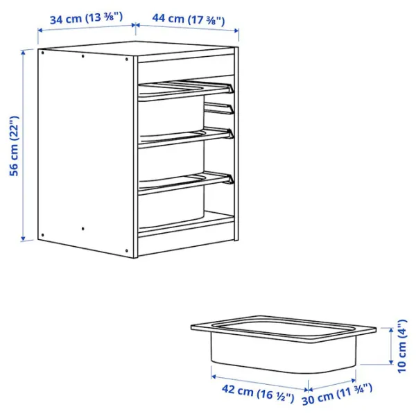 Etajeră cu containere Ikea Trofast 3 56 x 34 x 44 cm / PAL / White photo 2 Etajeră cu containere Ikea Trofast 3 56 x 34 x 44 cm / PAL / White photo 2