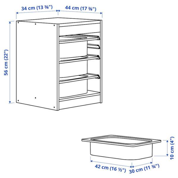 Etajeră cu containere Ikea Trofast 3 56 x 34 x 44 cm / PAL / White photo 2 Etajeră cu containere Ikea Trofast 3 56 x 34 x 44 cm / PAL / White photo 2