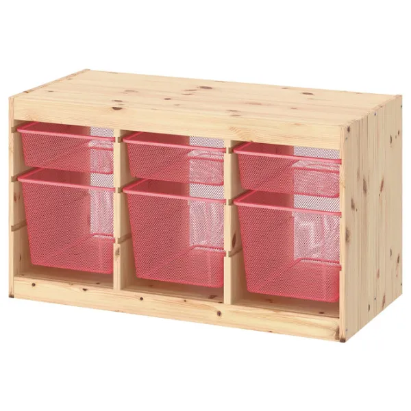 Стеллаж с контейнерами Ikea Trofast 6 52 x 93 x 44см cm / Массивная сосна / Дуб cонома photo 1